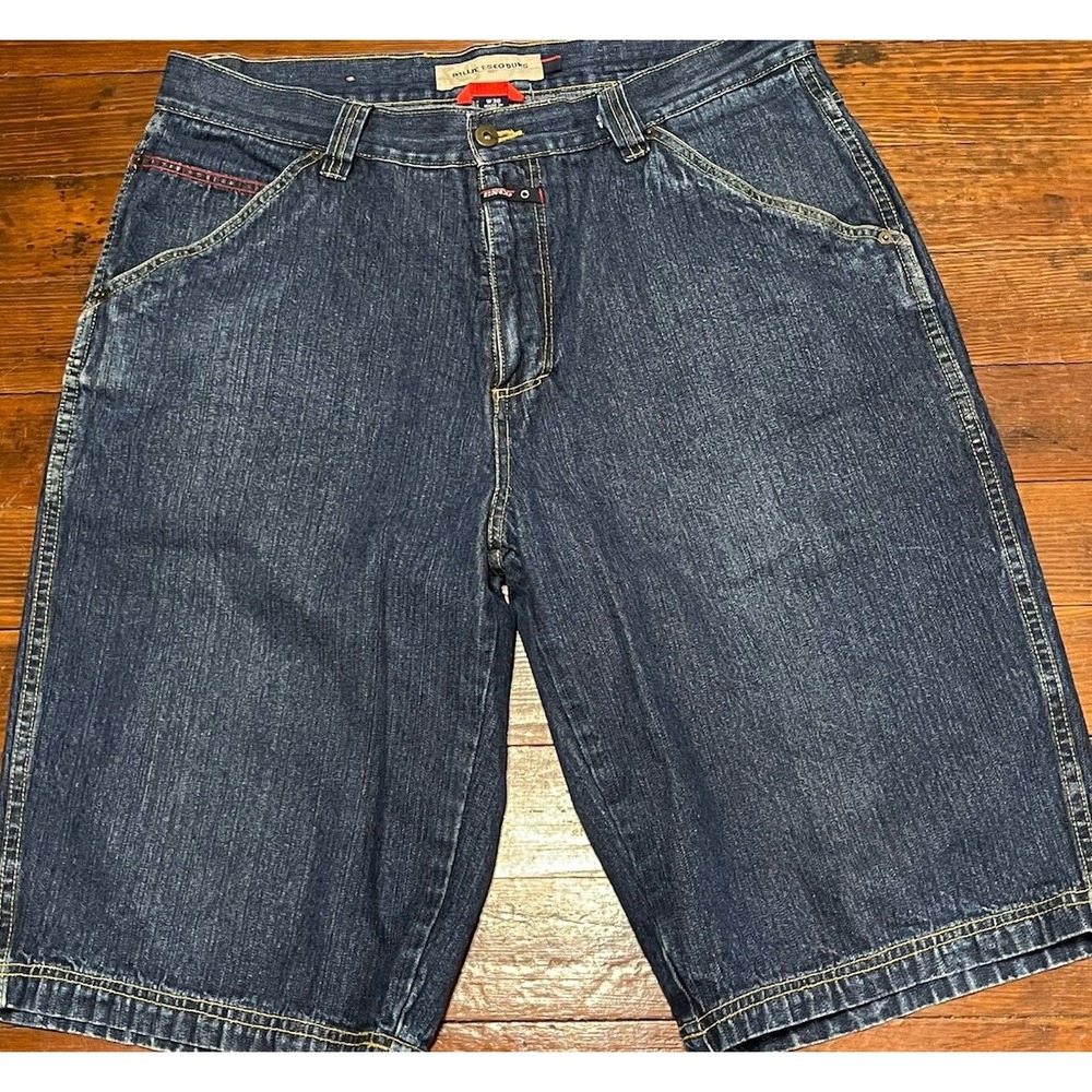 Vintage Willie Esco Jean Shorts Mens 36 Blue Denim Skater Hip Hop‎ Y2K Baggy